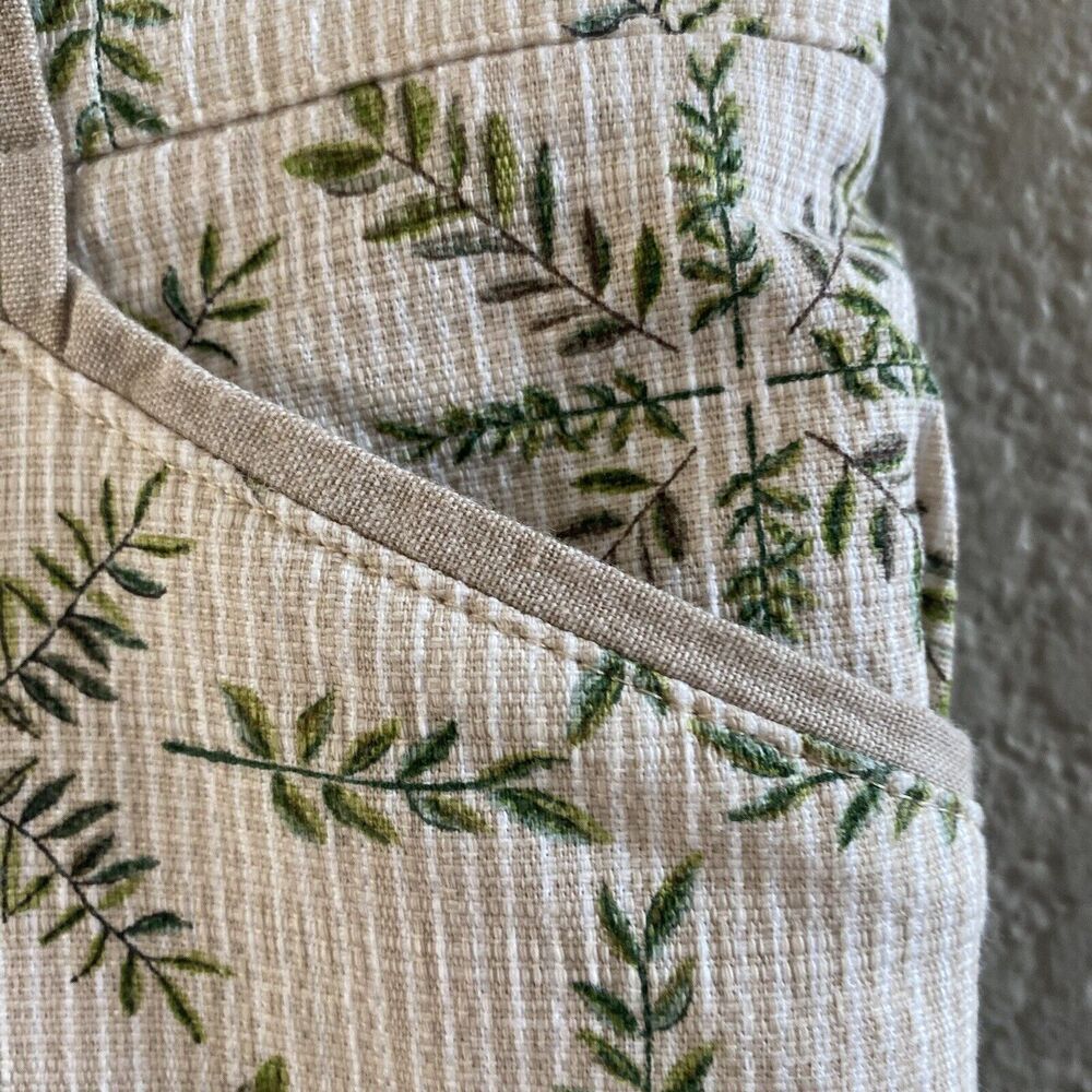 Cartonnier Anthropologie Womens 4 Beige Green Leaf Charlie Trouser Medallion - Picture 6 of 13
